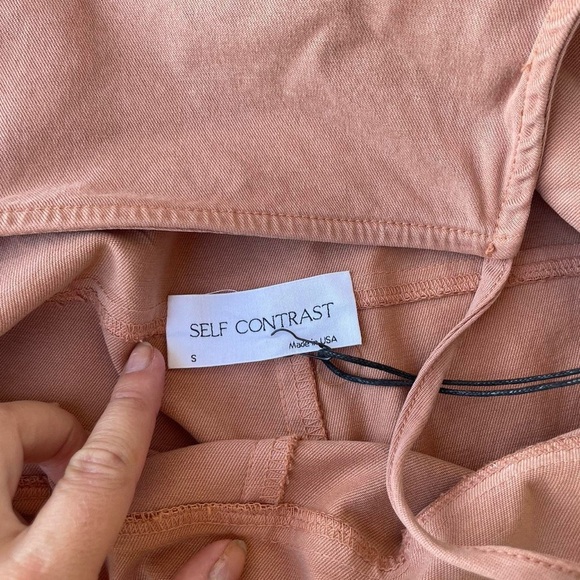 NWT self contrast tan overalls / jumper sz small / sold at anthro $170 - Picture 7 of 7